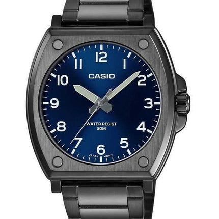 Orologio da uomo Casio Standard Analog Black Ion Plated Stainless Steel Blue Dial Quartz MTP-E730B-2AV