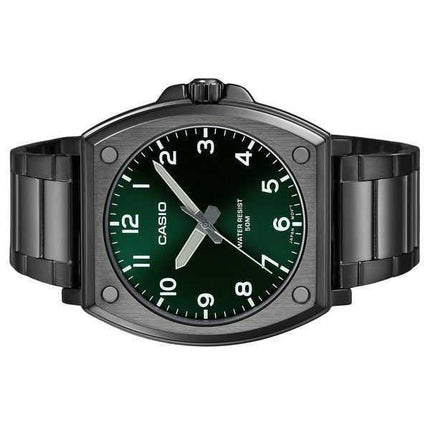 Orologio da uomo Casio Standard Analog Black Ion Plated Stainless Steel Green Dial Quartz MTP-E730B-3AV