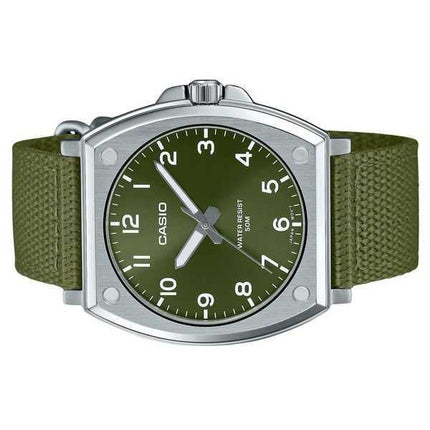Orologio da uomo Casio Standard Analogico Cinturino in tessuto Quadrante verde Quarzo MTP-E730C-3AV