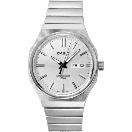 Orologio da uomo Casio Standard Analogico in acciaio inossidabile con quadrante argentato al quarzo MTP-E735D-7AV
