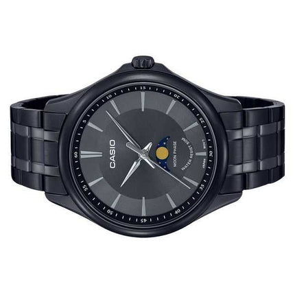 Orologio da uomo Casio analogico standard con fasi lunari quadrante nero al quarzo MTP-M100B-1A