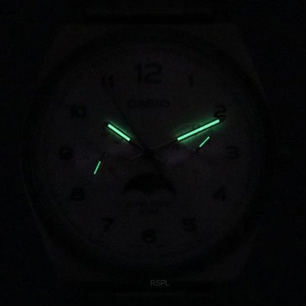 Orologio da uomo Casio Standard Analogico con fasi lunari e quadrante bianco al quarzo MTP-M300D-7A MTPM300D-7 ricondizionato