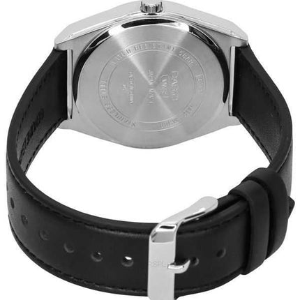 Orologio da uomo Casio standard analogico con fasi lunari quadrante nero con cinturino in pelle al quarzo MTP-M300L-1A MTPM300L-