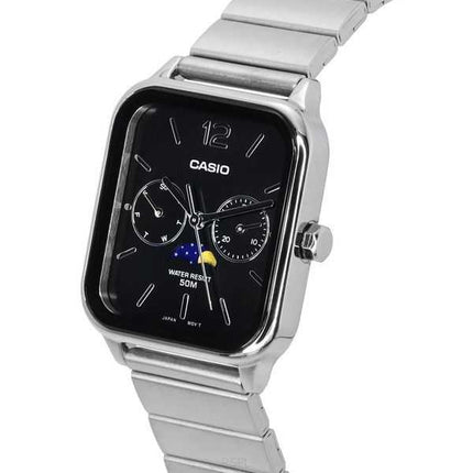 Orologio da uomo Casio standard analogico con fasi lunari quadrante nero al quarzo MTP-M305D-1A