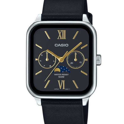 Orologio da uomo Casio Standard Analogico Cinturino in pelle Quadrante nero Quarzo MTP-M305L-1A2V