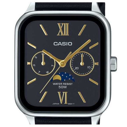 Orologio da uomo Casio Standard Analogico Cinturino in pelle Quadrante nero Quarzo MTP-M305L-1A2V