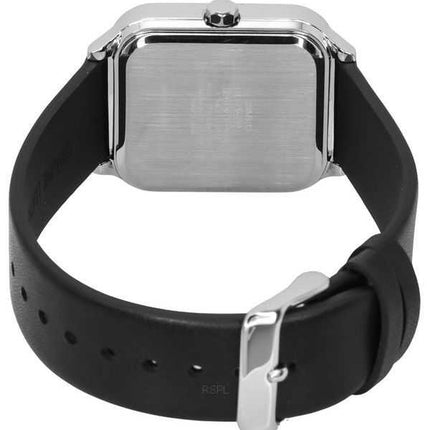 Orologio da uomo Casio standard analogico con fasi lunari, cinturino in pelle, quadrante bianco, quarzo MTP-M305L-7A