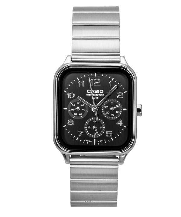 Orologio da uomo Casio Standard Analogico in acciaio inossidabile con quadrante nero al quarzo MTP-M306D-1AV
