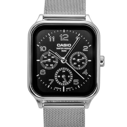 Orologio da uomo Casio Standard Analogico in acciaio inossidabile con quadrante nero al quarzo MTP-M306M-1AV