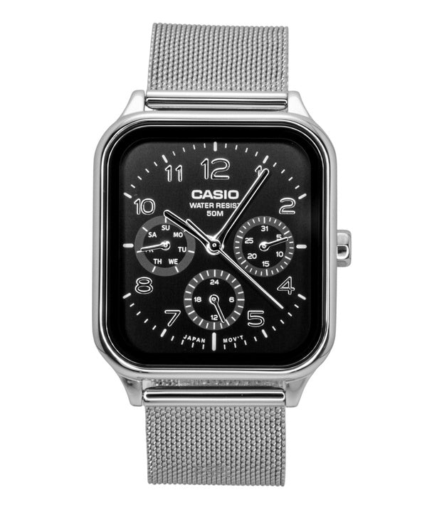 Orologio da uomo Casio Standard Analogico in acciaio inossidabile con quadrante nero al quarzo MTP-M306M-1AV