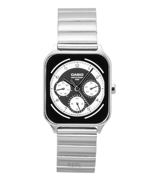 Orologio da uomo Casio Standard Analogico in acciaio inossidabile con quadrante bianco e nero al quarzo MTP-M307D-1BV