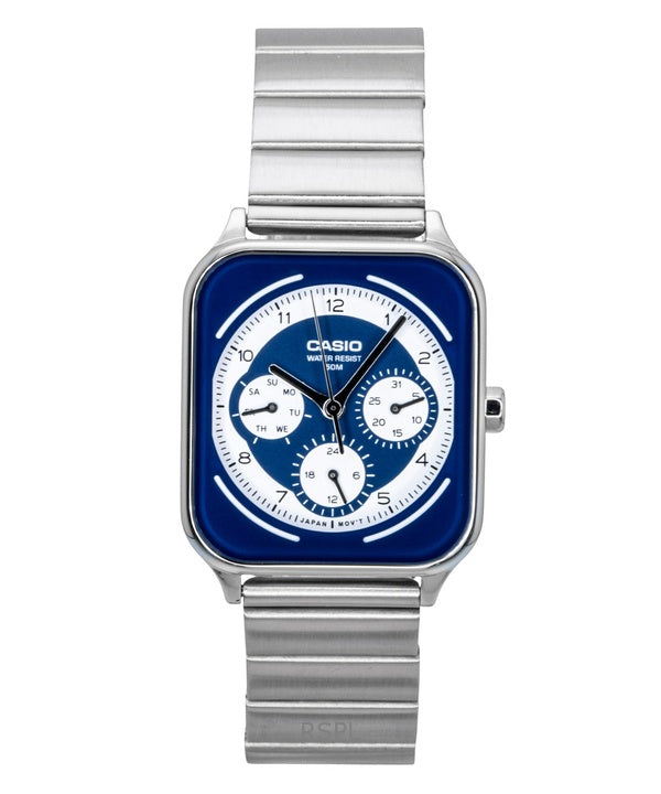 Orologio da uomo Casio Standard Analogico in acciaio inossidabile con quadrante blu e bianco al quarzo MTP-M307D-2BV