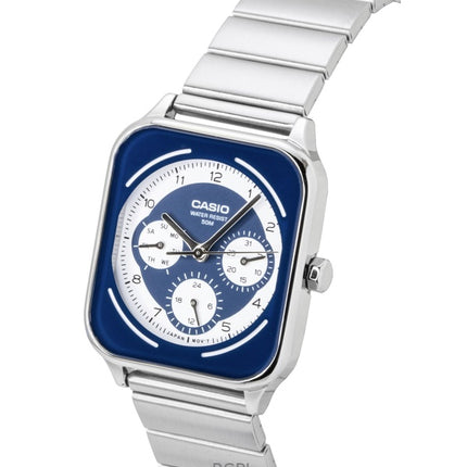 Orologio da uomo Casio Standard Analogico in acciaio inossidabile con quadrante blu e bianco al quarzo MTP-M307D-2BV