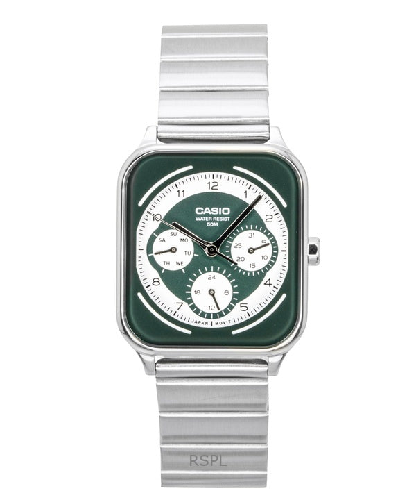 Orologio da uomo Casio Standard Analogico in acciaio inossidabile con quadrante verde e bianco al quarzo MTP-M307D-3BV