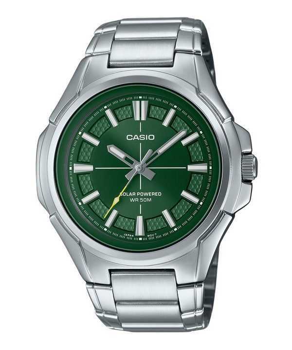 Orologio Casio Standard Analogico Acciaio Inossidabile Quadrante Verde Solare MTP-RS100D-3AV Uomo