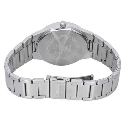 Orologio da uomo Casio standard analogico in acciaio inossidabile con quadrante nero ad energia solare MTP-RS105D-1B