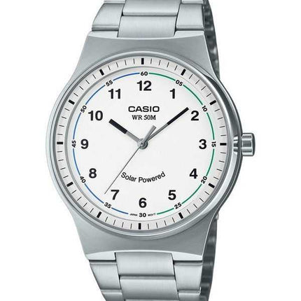 Orologio Casio Standard Analogico Acciaio Inossidabile Quadrante Bianco Solare MTP-RS105D-7BV Uomo