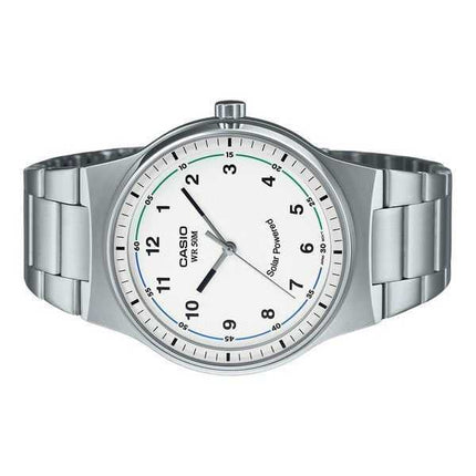 Orologio Casio Standard Analogico Acciaio Inossidabile Quadrante Bianco Solare MTP-RS105D-7BV Uomo