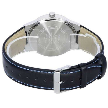 Orologio da uomo Casio standard analogico cinturino in pelle quadrante blu ad energia solare MTP-RS105L-2B