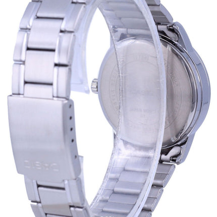 Orologio da uomo Casio quadrante nero in acciaio inossidabile analogico al quarzo MTP-V002D-1B3 MTPV002D-1