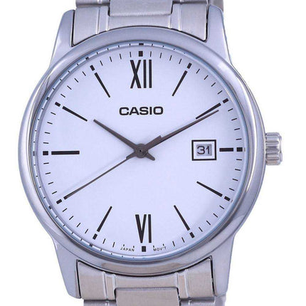 Orologio da uomo Casio quadrante bianco in acciaio inossidabile analogico al quarzo MTP-V002D-7B3 MTPV002D-7