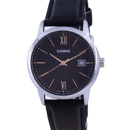 Orologio da uomo Casio quadrante nero in acciaio inossidabile analogico al quarzo MTP-V002L-1B3 MTPV002L-1