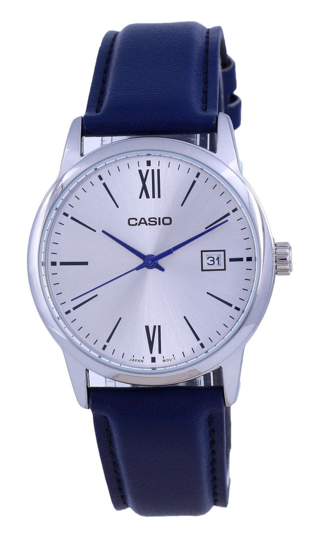 Orologio da uomo Casio quadrante argento in acciaio inossidabile analogico al quarzo MTP-V002L-2B3 MTPV002L-2
