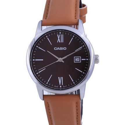 Orologio da uomo Casio Maroon Dial in acciaio inossidabile analogico al quarzo MTP-V002L-5B3 MTPV002L-5