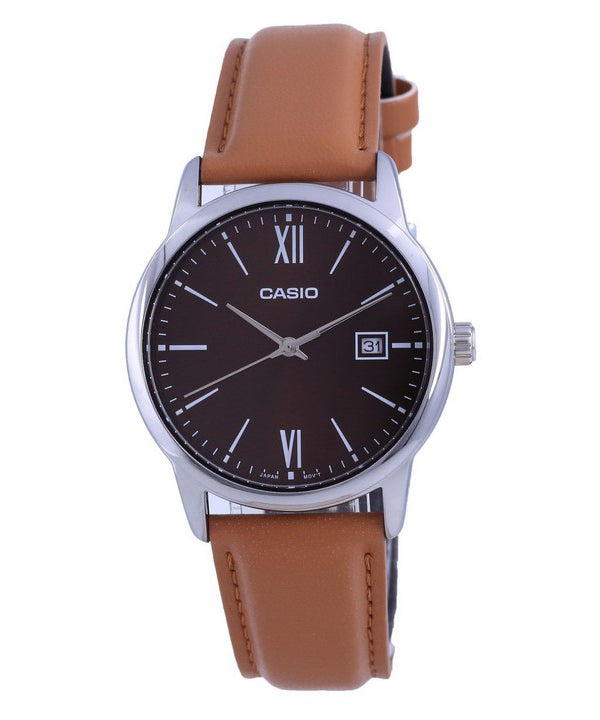 Orologio da uomo Casio Maroon Dial in acciaio inossidabile analogico al quarzo MTP-V002L-5B3 MTPV002L-5