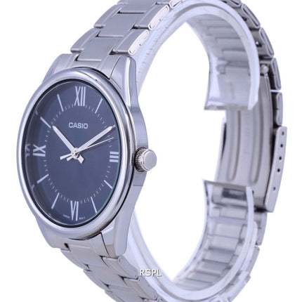 Orologio da uomo Casio quadrante blu in acciaio inossidabile analogico al quarzo MTP-V005D-2B5 MTPV005D-2
