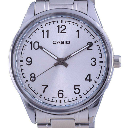 Orologio da uomo Casio quadrante argento in acciaio inossidabile analogico al quarzo MTP-V005D-7B4 MTPV005D-7