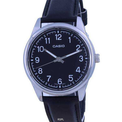Orologio da uomo Casio quadrante nero in acciaio inossidabile analogico al quarzo MTP-V005L-1B4 MTPV005L-1