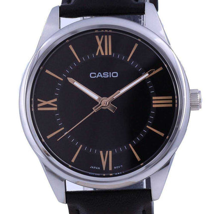 Orologio da uomo Casio quadrante nero in acciaio inossidabile analogico al quarzo MTP-V005L-1B5 MTPV005L-1
