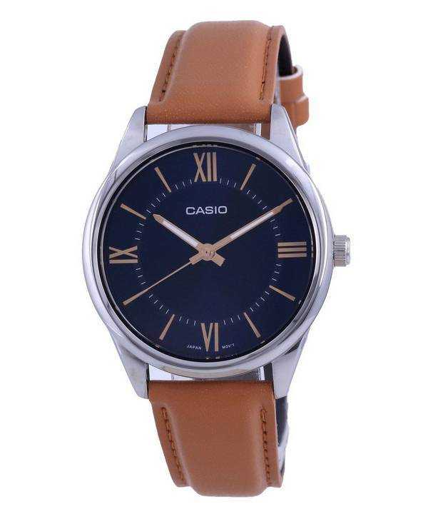 Orologio da uomo Casio quadrante blu in acciaio inossidabile analogico al quarzo MTP-V005L-2B5 MTPV005L-2