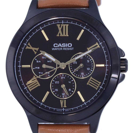 Orologio Casio Cronografo Cinturino in Pelle Analogico MTP-V300BL-5A MTPV300BL-5 Orologio da Uomo