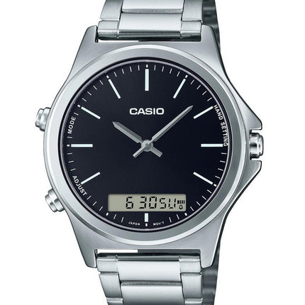Orologio da uomo Casio analogico digitale quadrante nero in acciaio inossidabile MTP-VC01D-1E MTPVC01D-1