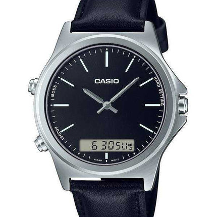 Orologio da uomo Casio analogico digitale quadrante nero con cinturino in pelle MTP-VC01L-1E MTPVC01L-1