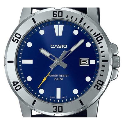 Orologio da uomo Casio Standard Analogico Cinturino in resina Quadrante blu Quarzo MTP-VD01-2E