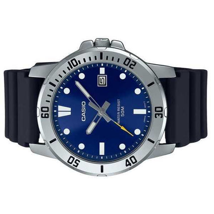 Orologio da uomo Casio Standard Analogico Cinturino in resina Quadrante blu Quarzo MTP-VD01-2E