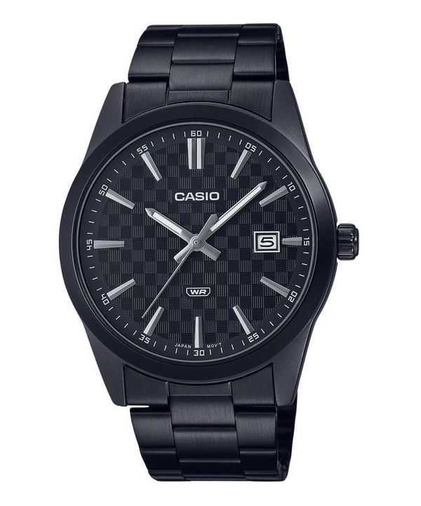 Casio Standard Analog Black Ion Placcato Acciaio Inossidabile Quadrante Nero Quarzo MTP-VD03B-1A Orologio da Uomo
