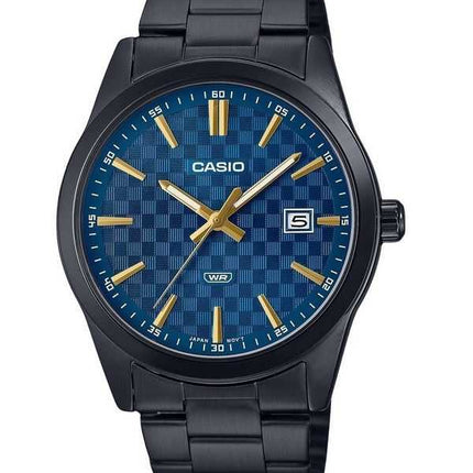 Orologio da uomo Casio Standard Analog Black Ion Plated Stainless Steel Blue Dial Quartz MTP-VD03B-2A