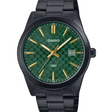 Orologio da uomo Casio Standard Analogico Acciaio inossidabile placcato ioni Quadrante verde Quarzo MTP-VD03B-3A