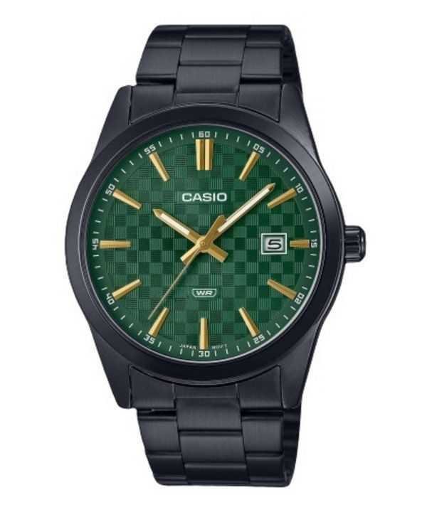 Orologio da uomo Casio Standard Analogico Acciaio inossidabile placcato ioni Quadrante verde Quarzo MTP-VD03B-3A