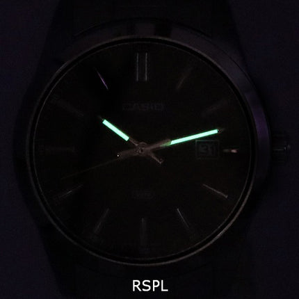 Orologio da uomo Casio analogico in acciaio inossidabile con quadrante nero al quarzo MTP-VD03D-1A MTPVD03D-1