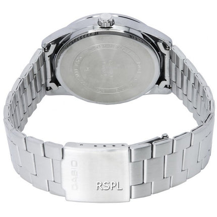 Orologio da uomo Casio analogico in acciaio inossidabile con quadrante nero al quarzo MTP-VD03D-1A MTPVD03D-1