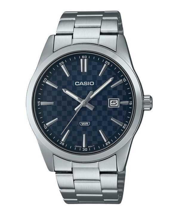 Orologio da uomo Casio Enticer analogico in acciaio inossidabile quadrante blu al quarzo MTP-VD03D-2A