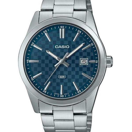Orologio da uomo Casio analogico standard in acciaio inossidabile quadrante blu al quarzo MTP-VD03D-2A2