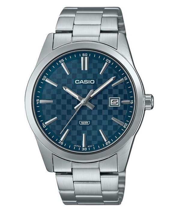 Orologio da uomo Casio analogico standard in acciaio inossidabile quadrante blu al quarzo MTP-VD03D-2A2