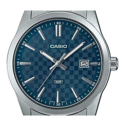 Orologio da uomo Casio analogico standard in acciaio inossidabile quadrante blu al quarzo MTP-VD03D-2A2