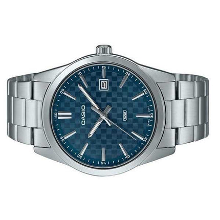 Orologio da uomo Casio analogico standard in acciaio inossidabile quadrante blu al quarzo MTP-VD03D-2A2